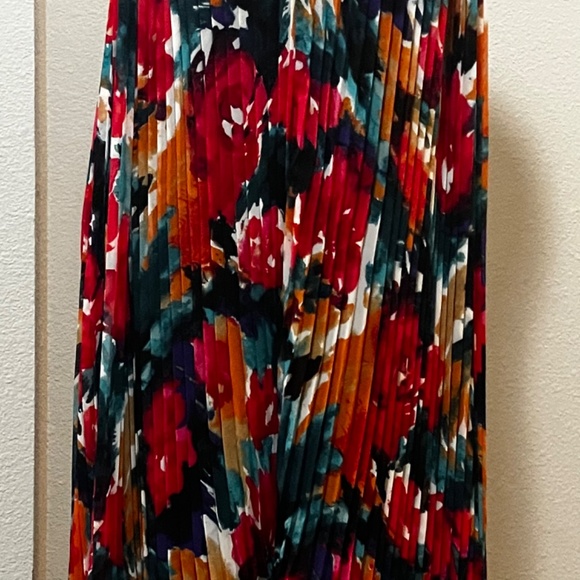 Allen B Accordian style asymmetrical sheer high low dress. - Picture 3 of 13